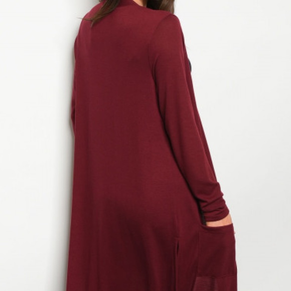 Last 1 size small! RED WINE  duster / Cardigan - Picture 3 of 7
